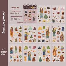 20pcs/Pack Vintage Travel & Baking Life Theme Stickers, Suitable For Decorating Cards, Frames, Laptops, Phone Cases, Cups, Magazines, Pencil Cases, Luggage, Desktops And School Supplies - A - View 12