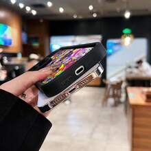 Rainbow   Happy Chaos Vibe This Stylish Phone Case Is Compatible With Samsung, Apple, , , , Transsion, ,  And Honor. Made Of TPU Silicone, It Offers Shock And Drop Protection And A Superior Feel. It's An Ideal Gift For Family, Friends, And Loved Ones, And A Perfect Choice For Valentines Day And Year's Gift. - Black - View 5