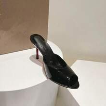 Summer New Large-Size Women's Shoes, Sexy And Elegant Runway Shoes, Nude Color With Red Sole, Stiletto High Heels - 粉10CM - 查看 7