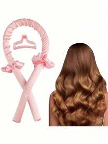 4pcs Pink Solid Hair Roller Tool Set,No Heat Curling Iron Headband No Heat Ribbon Curling Iron Curling Band Barrette Slouchy Natural Soft Wave DIY Curling Iron Styling Tool For Sleeping Night, School Stuff, Gifts, Rollers For Hair, Hair Styling Tools, Hair Accessories, Hair Bands, Hair Accessories For Women, Hair Claw Clip, Hair Tie,Festival,Party - Multicolor - View 14