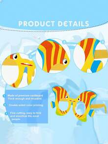 12 piezas Gafas de papel con diseños de animales marinos, accesorios para photocall con vida marina, gafas divertidas y desechables con criaturas marinas como obsequios para fiestas, adecuadas para fiestas de cumpleaños con tema de pesca, fiestas con tema submarino, fiestas de sirenas, baby shower, fiestas de piscina en verano, actividades escolares, carnavales, fiestas hawaianas y suministros para fiestas con tema oceánico - multicolor - Ver 7