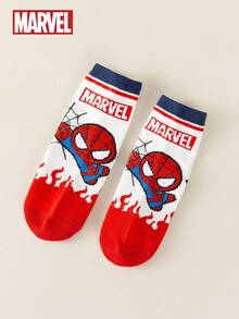 Marvel 1/5/10双装儿童图案袜子，款式随机，男童黑红短袜，适合日常休闲穿着；男童漫威蜘蛛侠中筒袜，卡通图案，透气舒适，适合作为男童礼物、上学穿着、复活节礼物、春夏装。 - 彩色 - 查看 9