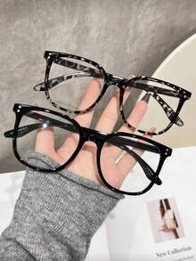 1pc/2pcs Square Full Frame Computer Glasses, Fashionable Accessory Suitable For Daily Wear, Parties And Streetwear - Multicolor - View 2