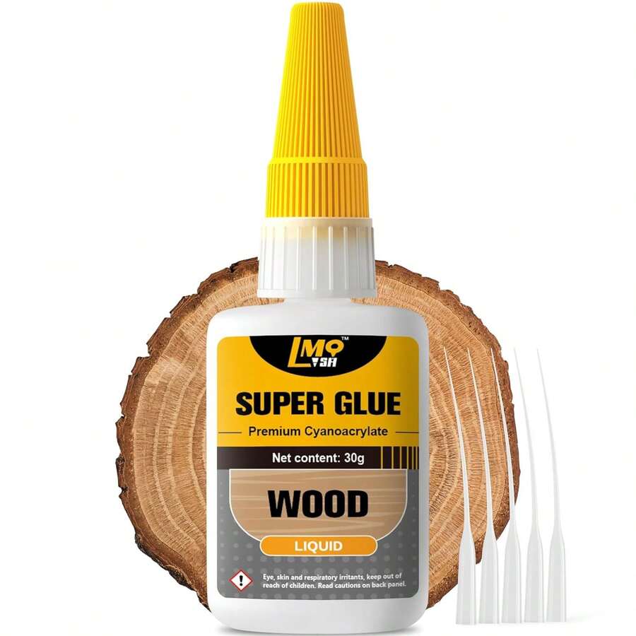 Wood Super Glue Liquid, Clear Instant Cyanoacrylate Adhesive For Wood Crafts Repair Woodworking, All Purpose CA Glue For Shoe Ceramic Plastic Leather Glass Model Metal Pottery Aquarium Porcelain Stone - ColorG - View 1