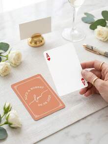Bộ bài cưới cá nhân hóa và sổ lưu niệm thay thế, bài poker khắc tên riêng, quà tặng cưới tối giản, thiết kế chữ cái đầu. - Nhiều màu - Xem 17