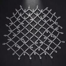 Tocado nupcial de cristal en forma de lágrima con malla brillante, elegante cadena de cabeza con rhinestones para bodas, concursos de belleza y eventos formales - Plateado - Ver 10