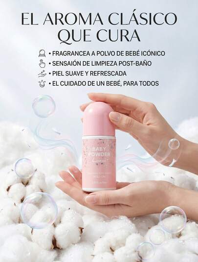 Loción Corporal en Roll On Luenco Baby Powder Aroma Original a Polvo de Bebé 75ml Fragancia de Larga Duración con Efecto Refrescante y Textura Ligera de Rápida Absorción Desodorante Corporal Suave para Axilas Cuello y Clavículas con Aplicador de Bola Rodante para Higiene Total Cuidado Personal Diario con Olor a Limpio Post-Baño Crema Líquida con Brillo Sutil para Piel Suave y Humectada Formato de Viaje Práctico para Retocar el Aroma en Cualquier Momento del Día Ideal para Todo Tipo de Piel Sin Sensación Grasosa ni Pegajosa Roll-On con Efecto Masaje Microrrefrigerante que Favorece la Absorción de la Loción Perfumada Clásico Aroma de Talco de Bebé para Sentirse Fresca y Limpia siempre Presentación Elegante y Portátil de 2.53 Fl.Oz Calidad Premium para el Cuidado de la Piel con Fragancia Icónica que Perdura en Zonas Clave