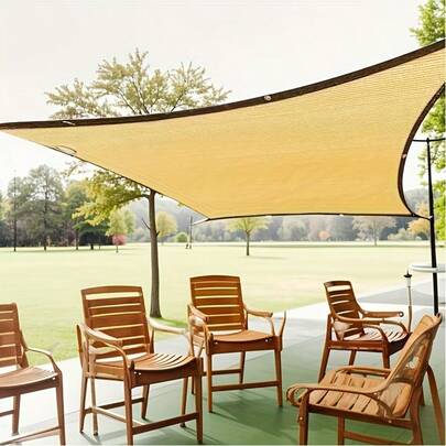 Lưới che nắng màu vàng dày dặn, nhiều kích cỡ - Chất liệu vinyl bền chắc, thích hợp cho sân hiên, ban công, vườn, khu vực hồ bơi - Che nắng ngoài trời | Che nắng hiện đại | Che nắng bền, chống tia UV