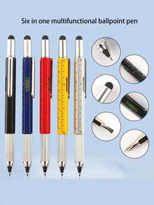 3-In-1 Multifunctional Tool Pen, 6-In-1 Construction Tool Pen, Gift Tool Pen With Ballpoint Pen, Ruler, Stylus, Level, Screwdriver, Small Tool Pen For Men (Black Tool Pen Batch May Vary Slightly In Color, But Does Not Affect Usage) - Upgraded Version - View 6