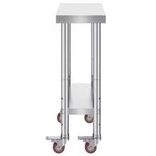 VEVOR Stainless Steel Work Table 12 X 24 X 34 Inch, 700 LBS Load Capacity With 4 Wheels, 3 Adjustable Height Levels, Heavy Duty Food Prep Worktable For Commercial Kitchen Restaurant, Silver - 12 X 24 X 34 Inch, 700 LBS - View 8