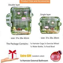 1个仓鼠笼 松鼠 刺猬 老鼠 啮齿动物 小鼠 沙鼠 宠物用品|宠物用品|小型动物用品 - 均碼 - 查看 4