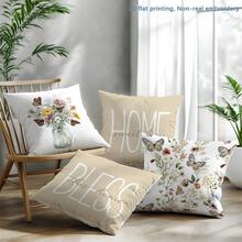 MEMNUN 4pcs Farmhouse Mason Jar Floral Butterfly Watercolor Print "Home Sweet Home & Bless This Home" Throw Pillow Covers [No Pillow Insert], 17.7*17.7in(45*45cm)/19.69*19.69in(50*50cm)/15.75*15.75in(40*40cm), [Single-Sided Print] Fresh Healing Cushion Covers For Sofa, Bed, Living Room, Bedroom, Car, Office, Hotel Decor, Perfect Gift For Family And Friends, All Seasons - Multicolor - View 8