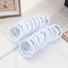 Bộ 20/50/100 dây buộc tóc cơ bản dành cho nữ, độ co giãn cao. - trắng - Xem 4