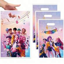 10个装 K-Pop 女巫猎人主题派对盲盒礼品袋，外观可爱，材质耐用，适合生日派对、活动、庆典和节日礼物。这些独家主题礼品袋专为女巫猎人粉丝准备。[颜色、款式和包装随机] - 彩色 - 查看 3