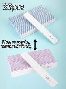 Bộ 25 chiếc (tùy chọn 80/80, 100/180) dũa móng tay, bảng mài móng acrylic, dụng cụ làm móng chuyên nghiệp, thích hợp cho gia đình và salon, bền chắc hai mặt. - Nhiều màu - Xem 14