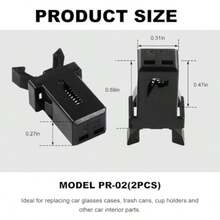2 PCS Sunglasses Glasses Holder Catch Latch Touch Top Lid Waste Bin Latch Lock Replacement Spare Parts Self-Locking Switch Catch Repair Clip Overhead Console Roof Clip - As Pic - View 2
