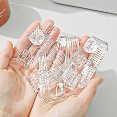 5pcs Transparent Acrylic Wall Hooks, StrongAdhesive Punch-Free Hooks For Hanging Towels,Coats, Keys