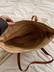 Fashionable Woven Tote Bag For Women,Large Capacity Shoulder Handbag,All-Match Commuter Outing Bucket Bag,Summer Women Bags For Vacation,Holiday, Straw Purse, Straw Beach Bag, Beach Necessities, Beach Essentials,Beach Stuff & Summer Essentials, Wicker Bag, Vacation Bag For Summer, Travel Must Haves, Fashion Summer Vacation Bag, Beach Essentials Women Bags For Vacation & Holiday - Màu Khaki - Xem 10