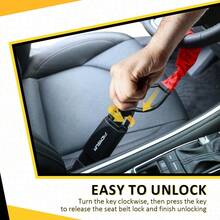 Universal Anti-Theft Steering Wheel Lock With Seat Belt Cutter – Compact Multi-Function Car Security Device, Fits Most Vehicles, SUVs, Golf Carts – Max 17in Length – Black - Black - 查看 3