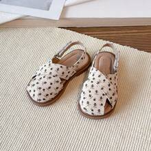 Giày sandal quai chéo họa tiết hoa cho bé gái, giày mùa hè mới cho trẻ em, đế mềm chống trượt, kiểu hở mũi, có khóa dán, thích hợp đi biển, quà tặng ngày lễ. - màu đen - Xem 5