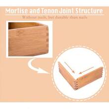 Bamboo Organizer Storage Boxes For Tabletop Bathroom Dresser Organizer Small Boxes Bamboo 4"*4" - Bamboo - View 4