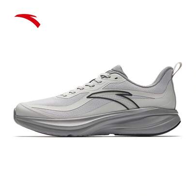  Anta Yuntu | Giày chạy bộ nam mùa hè đế mềm nhẹ và thoải mái, thích hợp đi lại, đi bộ và chạy bộ, màu xám.