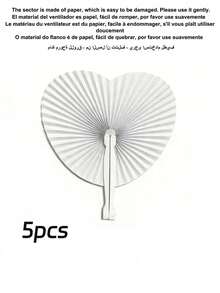 1/5/10/20/30/40/60pcs White Heart-Shaped Folding Paper Fans, Summer Paper Fans, White Bulk Folding Hand-Held Fans With Plastic Handles, Suitable For Weddings, Birthdays, Guest Parties As Small Gifts, DIY Best Gifts, Weddings, Birthday, Party Decorations, European Wedding Supplies, DIY Party Decorations, Heart-Shaped Fans, Advertising Fans, Summer Party Dance Gifts - Multicolor - View 15