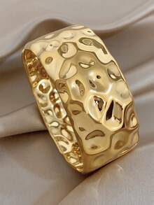 Brazalete ancho geométrico para mujer, brazalete grueso dorado de acero inoxidable para fiesta, vacaciones, festival, Día de la Madre, San Valentín, regalo de joyería - Multicolor - Ver 11