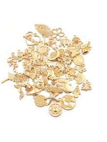 1 Packung sortierte goldfarbene Metall Seestern & Schmetterling DIY Anhänger Charms, für Schmuckherstellung Zubehör - Verschiedenfarbig - Übersicht 5