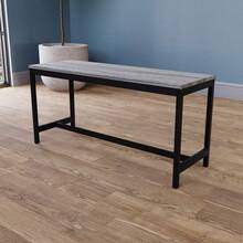 Kitchen Dining Table And Bench Set, Modern 4 Seater Dining Table With Bench Set Metal Frame Wooden Kitchen Dining Room Furniture - Oak - View 4