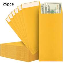 50pcs Cash Envelopes - 3.2x6.6 Inch Brown Kraft Paper Envelopes, Designed For Cash Management, Budgeting, Coin Storage, Checks, Gift Cards And Tickets - Multiple Styles - View 10