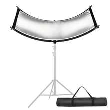 Difusor reflector de luz con bolsa de transporte 100 x 50 cm reflector de iluminación curvada para fotografía video estudio de fotografía fotografía fotografía fotografía estudio - Negro blanco plata oro - Ver 3