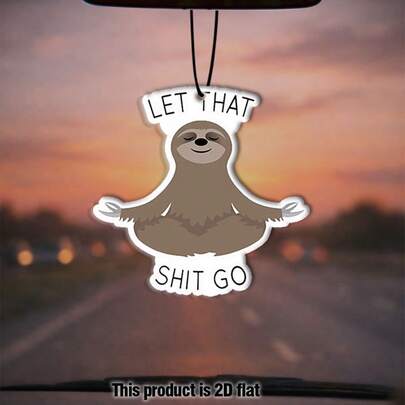 SepSky 2.76 Inch Sloth Shaped Car Fragrance Pendant, Fresh Air Aromatherapy Ornament, Suitable For 2D Flat Car Decor, Home, Long-Lasting Scent