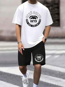 Men's ECKO Matching T Shirt And Shorts Set, 2 Piece Outfit, Casual Summer Streetwear, Athletic Tracksuit, Breathable Soft Fabric, Fashion Sportswear, Ideal For Gym Workout, Running, Travel Vacation, Beach Lounge - 5W - 查看 1