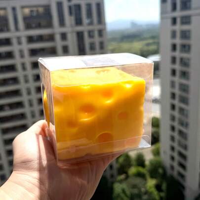 Extra Large Simulation Cheese Squishy (6cm/7cm/10cm) | Slow Rising Moldable Soft Squeeze, Realistic Food Design, Bestseller Viral Style For Stress Relief & Daily Relaxation - Perfect Desk Accessory For Office/Student Use, Party Favor & Gifting, Ideal For Kids Teens Adults & Stress Relief Seekers, Trending Food-Shaped Stress Relief Accessory