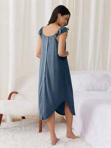 Mom Labor And Delivery Gown For Hospital, For Maternity - Navy Blue - View 7