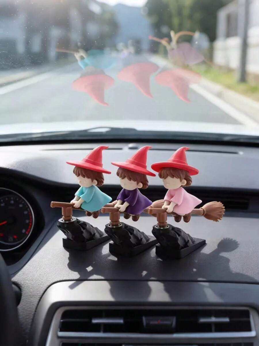 Floating Magic Broom Dashboard Decor - Atmospheric Car Accessory | Brand New "Drifting Steering" Wizard Broom Decor