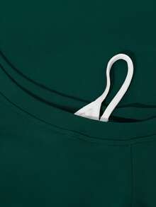 Olive Green One-Shoulder Short Sleeve T-Shirt, Olive Green Ruched Waist Slim Fit Short Sleeve Casual Summer - Dark Green - View 3