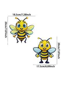 2 piezas Decoración de pared de abeja de dibujos animados vibrante, hermosa y linda decoración de pared de animales, decoración de arte de metal duradero para exteriores, adecuada para la embellecimiento del jardín en primavera/verano - Amarillo y negro (2 piezas) - Ver 12