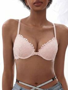 Women's Front Closure Lift-Up Bra - Anti-Sagging Sexy - Shaping Comfortable - Pink - View 5