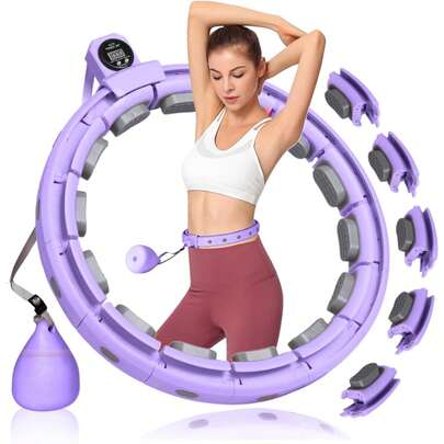 Smart Hoop Mit 18 Verstellbaren Segmenten, Gravitationsball & Zähler – Massagepunkte Für Effektives Bauch-Training, Faltbar & Platzsparend