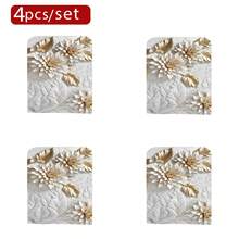 1pc/4pcs/6pcs/10pcs Platinum Floral Pattern Plush Chair Cover, Removable Short Plush Fabric Chair Slipcover, Chair Back Protector, Suitable For All Seasons, Holiday Decor, For Dining Room, Living Room, Home Chairs, With Back Protection, Fit For Dining Room, Office, Living Room, Hotel And Home Decor - Multicolor - View 14