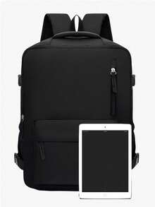 1pc Multi-Color Solid Nylon 180° Full-Open Large Capacity Shoe Compartment Multi-Pocket Zipper Closure Handbag Suitable For Air Travel And Vacation - Multicolor - View 5
