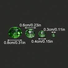 100/200/300pcs 3/4/6/8mm Green Crystal Glass Flat Wheel Beads In Mixed Shades For Jewelry Making Bracelet Necklace Earrings DIY Craft Supplies, Applicable To Spring Summer Decor Wedding Party And Holiday Gift Decoration In Elegant Chic Style - Green - View 3