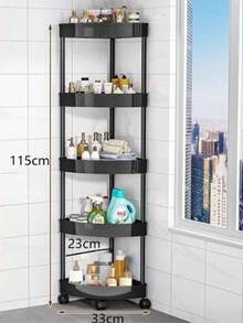 Carrito de almacenamiento de baño moderno de 3/4/5 niveles de plástico con ruedas y rotación de 360°. Este es un gran regalo que ahorra espacio, fácil de desmontar e instalar, y no ocupa demasiado espacio. Puede almacenar y organizar de manera efectiva artículos de baño como champú, limpiador facial, mascarillas, toallas, gel de ducha, productos de belleza, etc. (Este producto está hecho de plástico ABS y el color blanco puede tener ligeras diferencias de color) - Multicolor - Ver 5
