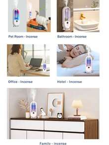 D8 高端香氛擴香機，自動 USB 加濕器，芳香噴霧器，可充電式電氣空氣淨化器，附彩色氛圍燈。5 種工作模式，兼容 6 種香氛精油，適用於臥室、客廳、書桌、大空間、寵物區、酒店和汽車（薰衣草、茉莉、梔子花、檀香、佛手柑、花香、節日禮物） - 多香型 - 查看 9