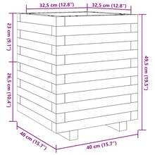 vidaXL Pflanzkübel 40x40x49,5 cm Massivholz Kiefer - A - Übersicht 11
