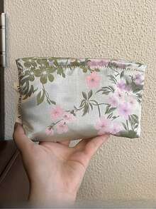 Nueva bolsa de cosméticos de estilo chino de satén, de gran capacidad, para almacenamiento portátil de productos de cuidado de la piel, soporte para tarjeta de identificación, bolso de mano - Multicolor - Ver 12