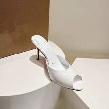 Summer New Large-Size Women's Shoes, Sexy And Elegant Runway Shoes, Nude Color With Red Sole, Stiletto High Heels - 粉10CM - 查看 8