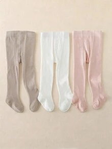3 đôi quần legging trơn màu dễ phối đồ cho bé gái, ôm sát, phù hợp cho mùa xuân, mùa thu và các mùa chuyển tiếp, đa năng cho mặc hàng ngày, đồng phục học sinh và nhiều dịp khác. - Nhiều màu - Xem 4